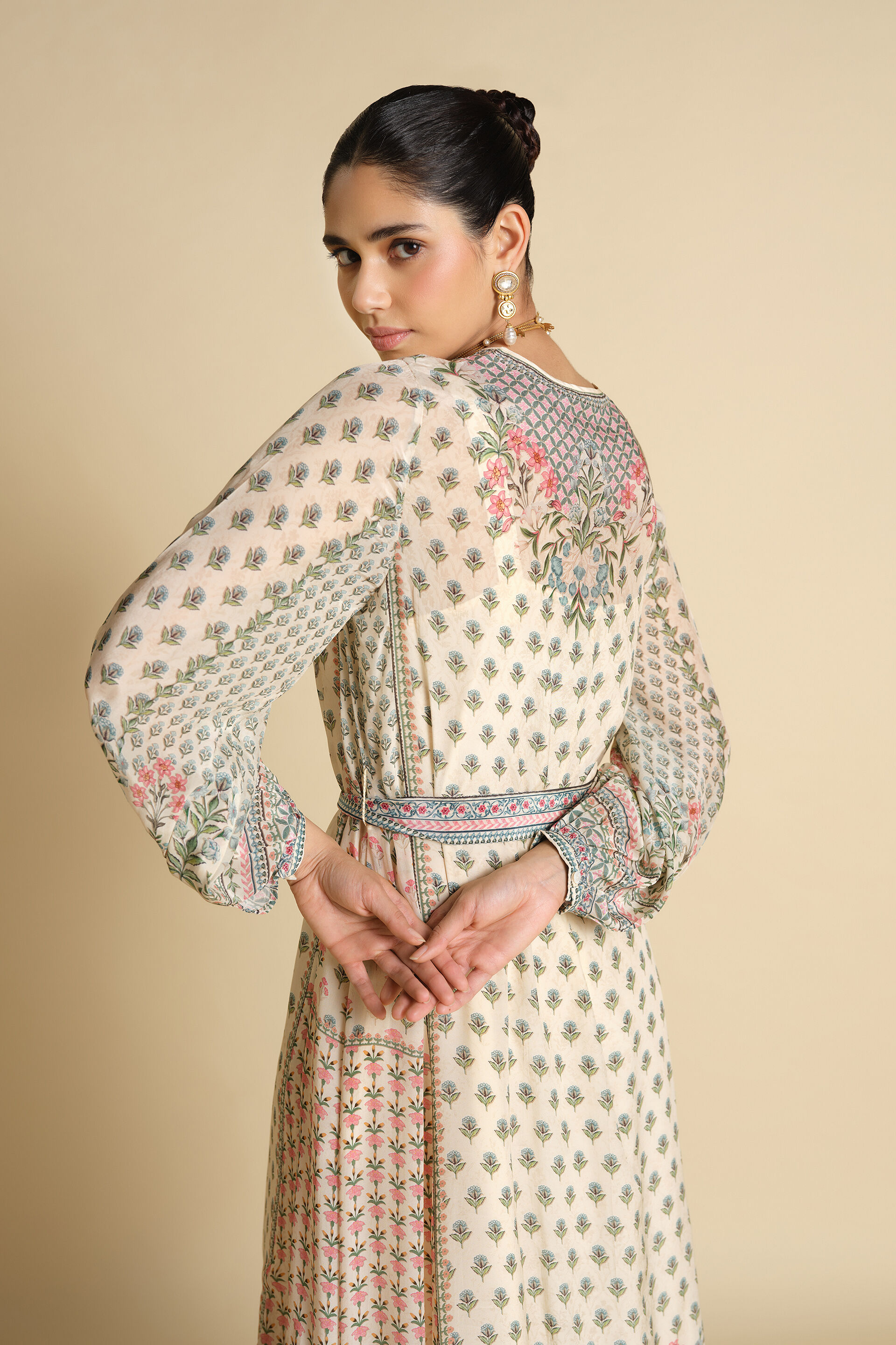 Azhaki Printed Kaftan - Natural, Natural, image 4